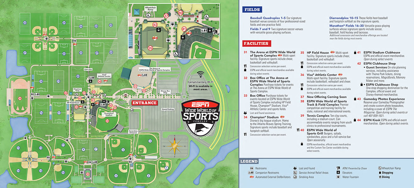 ESPN Wide World of Sports Map Updated April 2022