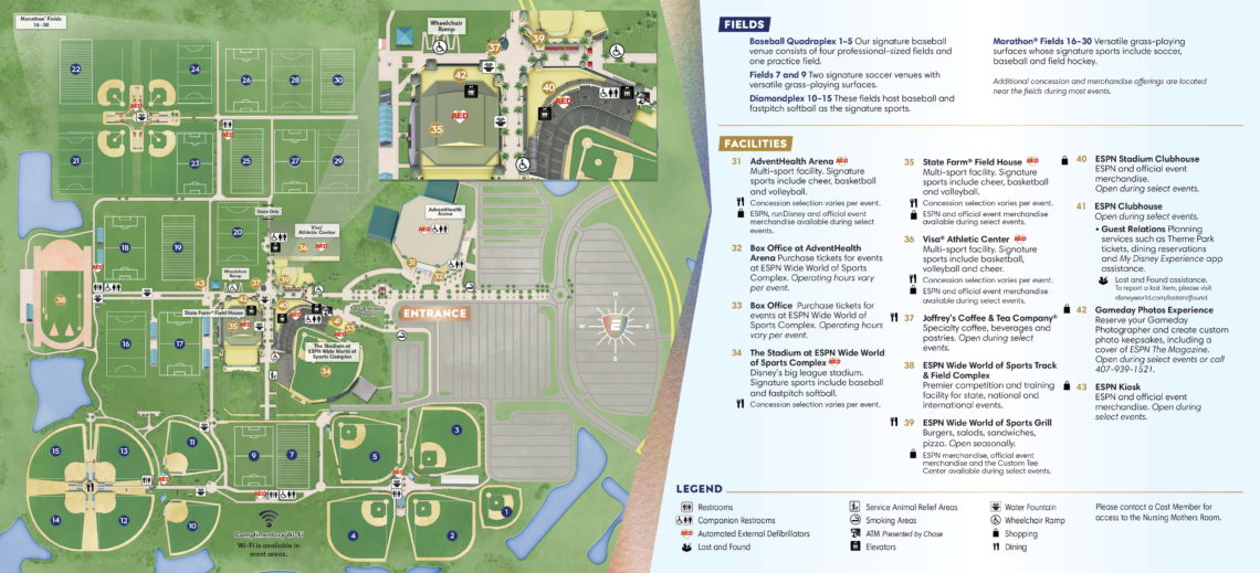 ESPN Wide World of Sports Map Updated April 2022