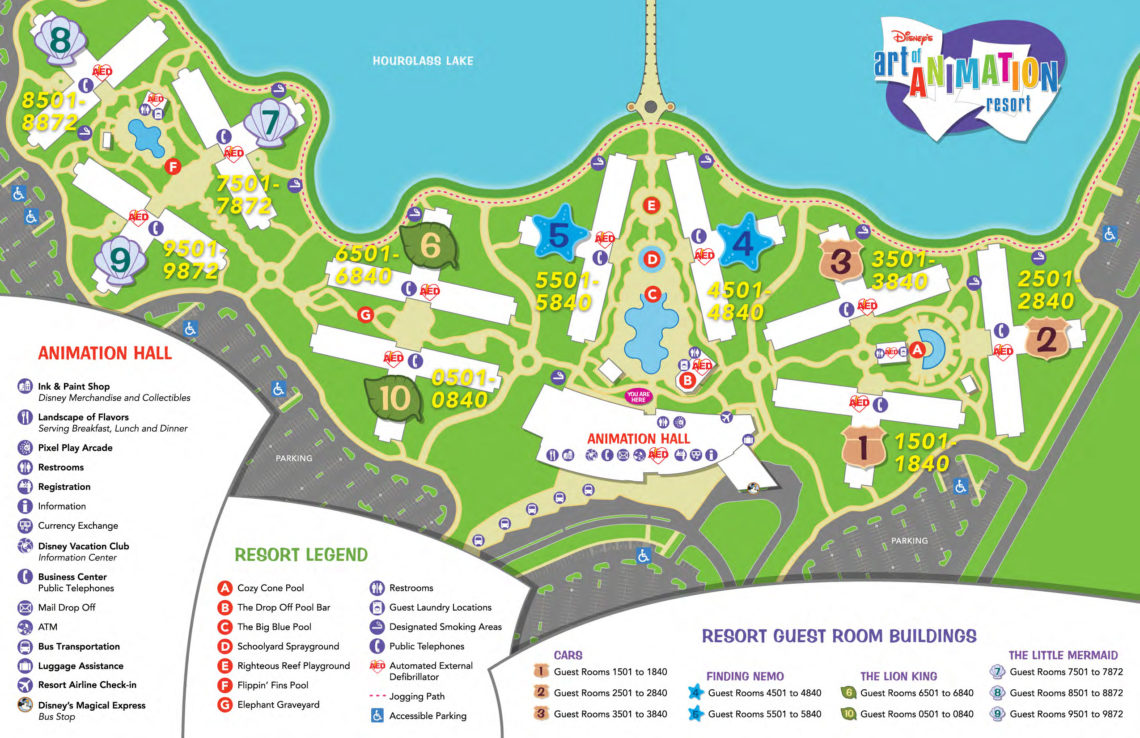 Map of Walt Disney World's Art of Animation Resort