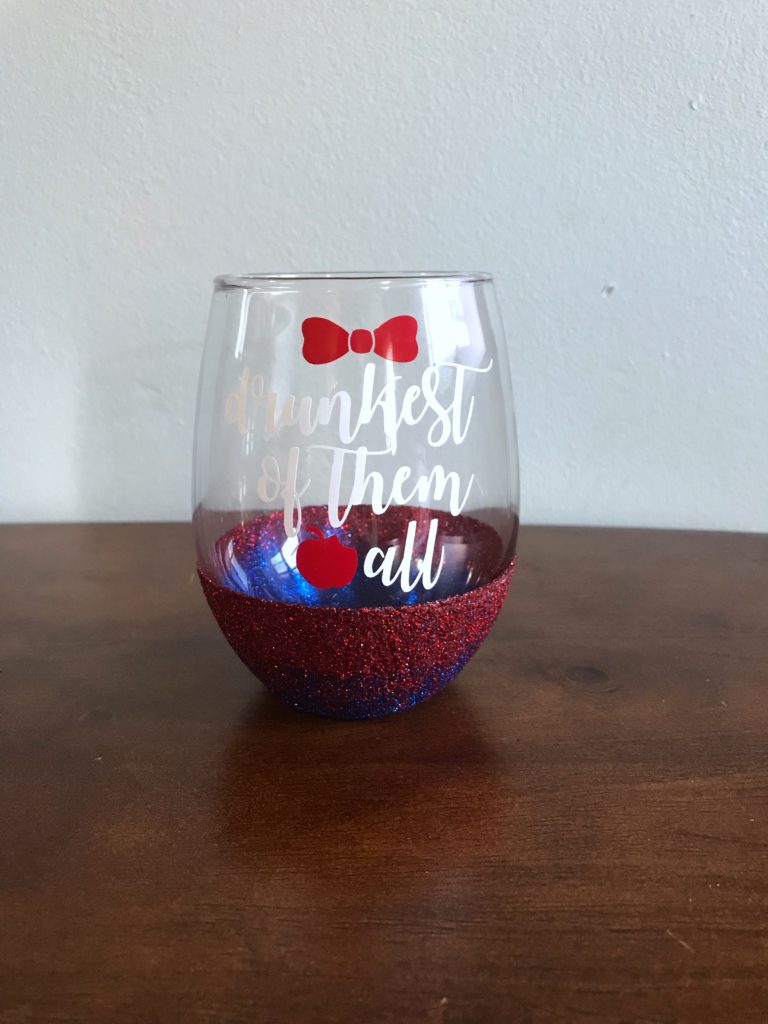 Disney Princess Glitter Wine Glasses