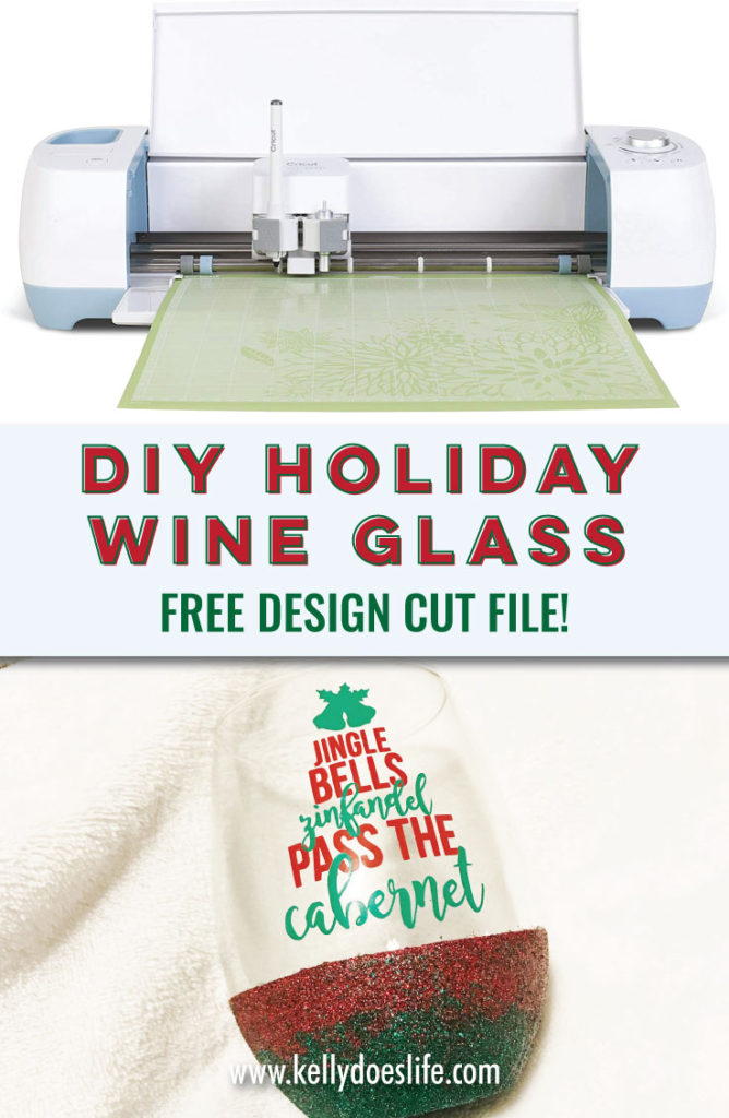 DIY Holiday Glitter Wine Glass