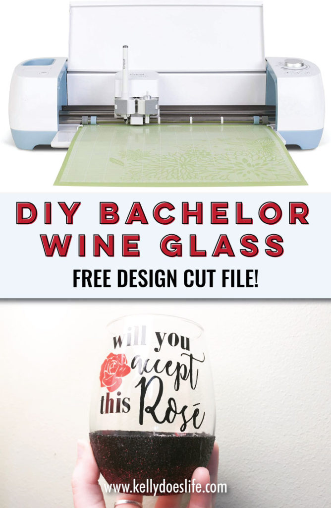 DIY Bachelor Glitter Wine Glass